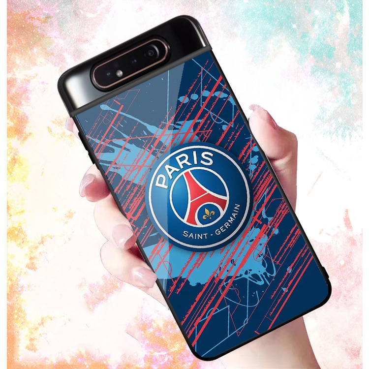 Ốp Lưng SAMSUNG GALAXY A80 mặt kính cường lực cao cấp In hình Câu Lạc Bộ Bóng Đá