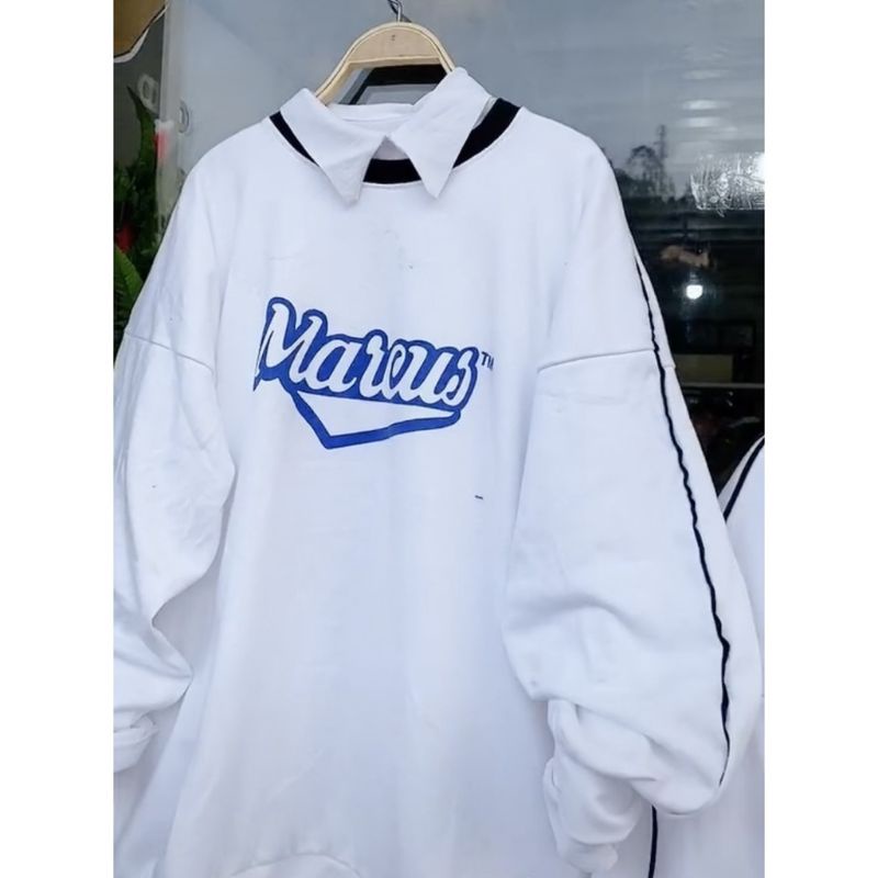 Áo dài tay mí Marcus RUBY HOUSE86,Sweater from rộng nam nữ mặc được,tay bồng,chất dầy mịn