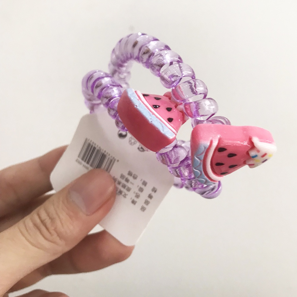 Set 2 Dây cột tóc lò xo màu trong icon trái cây xinh xắn DTOnline (chọn màu)