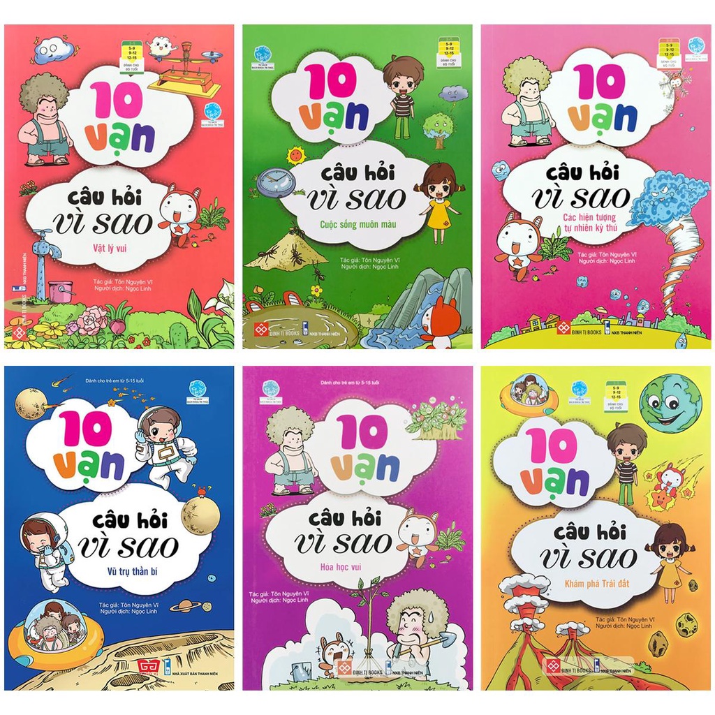 Sách - 10 Vạn câu hỏi vì sao (Combo 6 quyển, lẻ tùy chọn 3 phần)