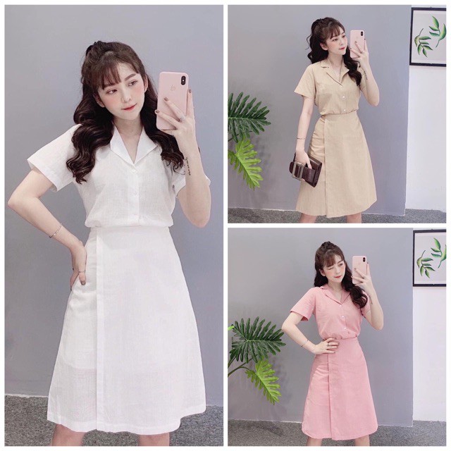Đầm váy freesize sm đắp tà 4 màu