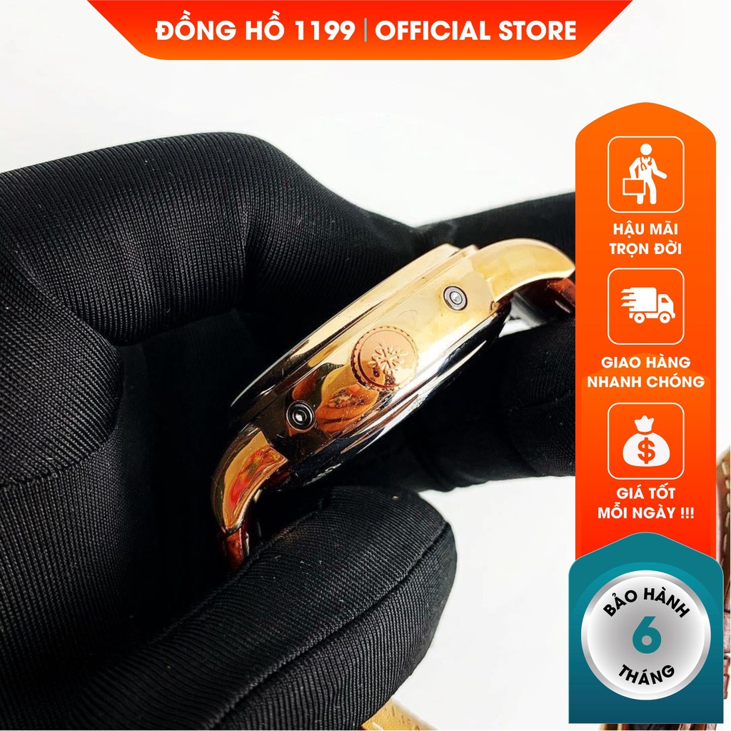 Đồng hồ cơ 1199WATCHES đồng hồ dây da nam 42mm size chuẩn chống nước chống xước dây da nâu 5089vx | BigBuy360 - bigbuy360.vn