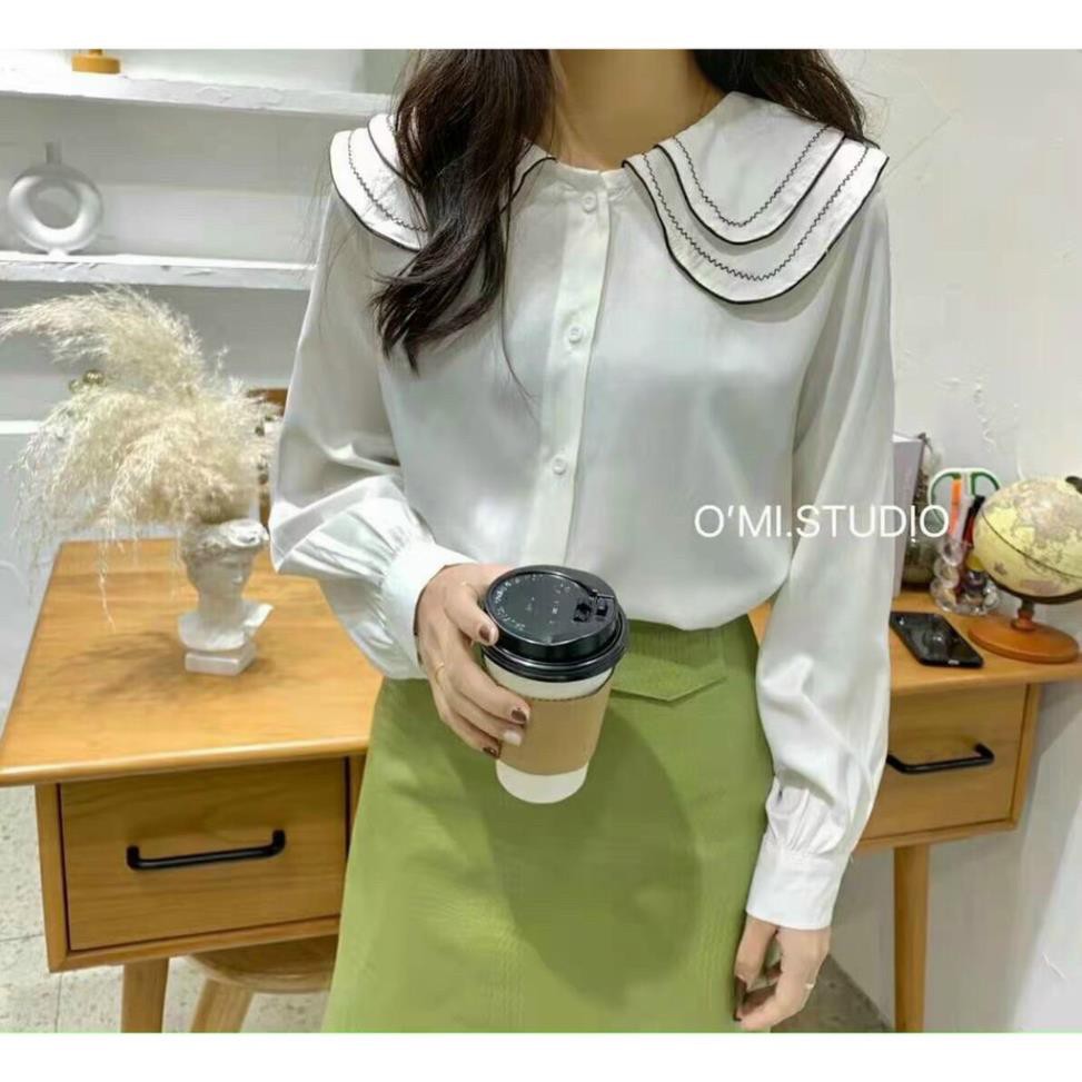 Áo sơ mi Nữ công sở | Áo Sơ Mi Nữ Cổ sen - Hàng Thiết Kế FREESHIP | BigBuy360 - bigbuy360.vn