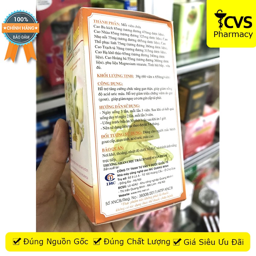 Hoàng Thống Phong 60 Viên – Viên uống dành cho người bị gout (gút) - cvspharmacy