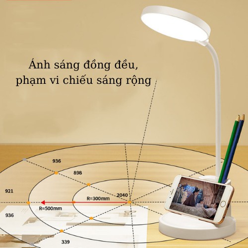 Đèn Học Cảm Ứng Sạc Tích Điện 3 Màu Ánh Sáng Đọc Sách Làm Viêc, ASAKI OFFICIAL