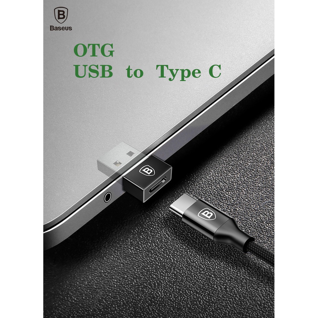 [Mã ELORDER5 giảm 10K đơn 20K] Đầu chuyển đổi OTG Baseus từ USB sang Type C dùng sạc và truyền dữ liệu,LAN