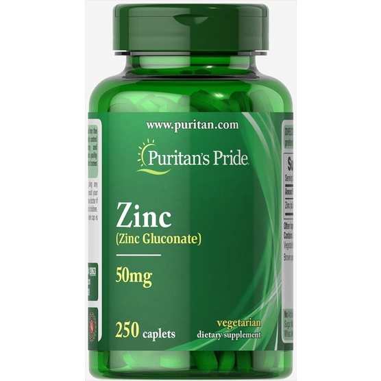 Viên Uống Kẽm Giảm Mụn,  Tăng Sức Đề Kháng Puritan's Pride Zinc Gluconate 50mg 100 Viên