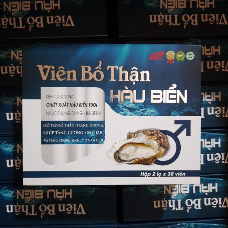 Viên Bổ Thận Hàu Biển ba  kích- hộp 2 lọ /30 viên-Tăng cường sinh ly” nam