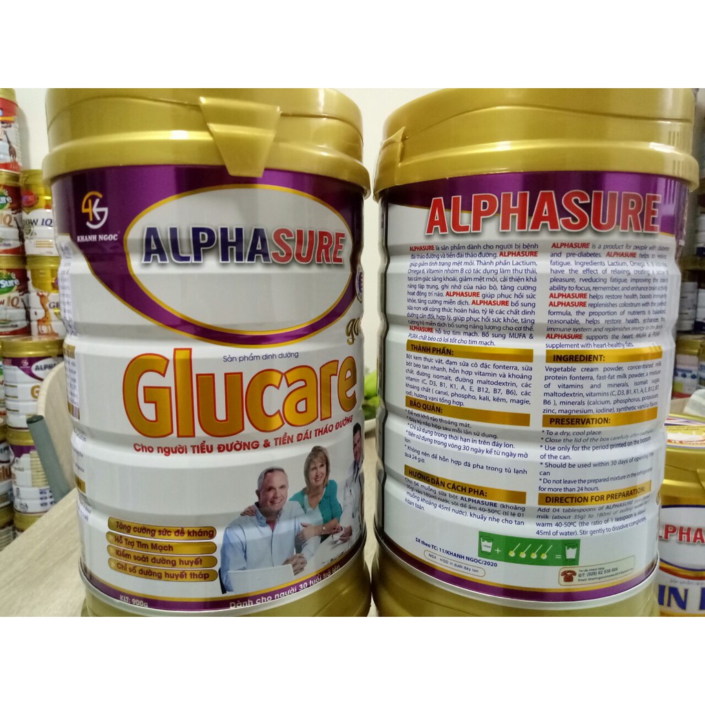 Sữa tiểu đường đường ăn kiêng Glucare Alphasure 900g