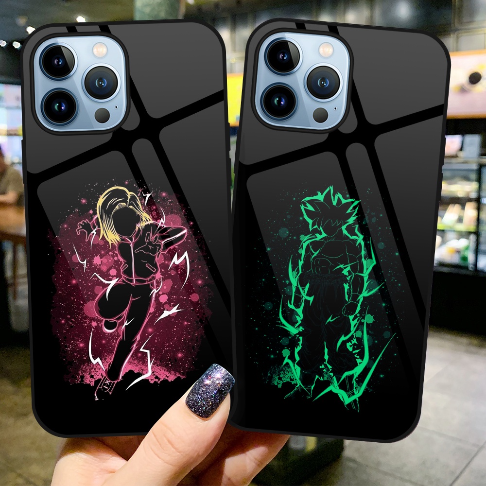 Ốp Điện Thoại Kính Cường Lực In Hình Anime Dragon Ball Cho iPhone 14 11 12 13 Pro Max 14 Plus