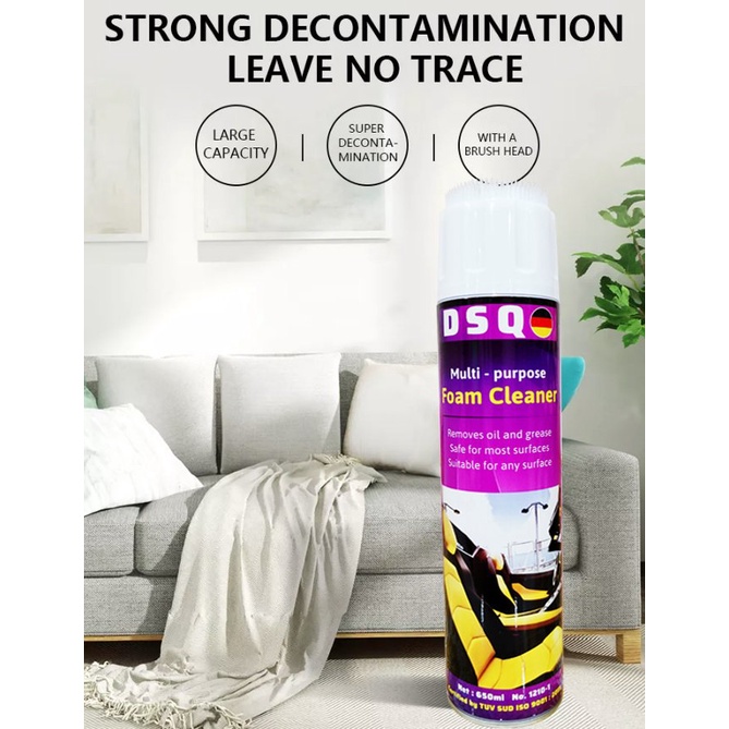 [650ML]Chai Vệ Sinh Sofa - Vệ Sinh Ghế Da - Làm Sạch Ghế Vải, Trần Nỉ, Nội Thất Ô tô - Công Nghệ Bọt - DSQ FOAM
