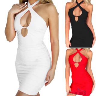 Đầm dây nữ cộc tay hở lưng quyến rũ