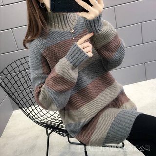 Áo Sweater Cổ Lọ Dày Dặn Dáng Rộng Thời Trang Thu Đông Dành Cho Nữ 2022