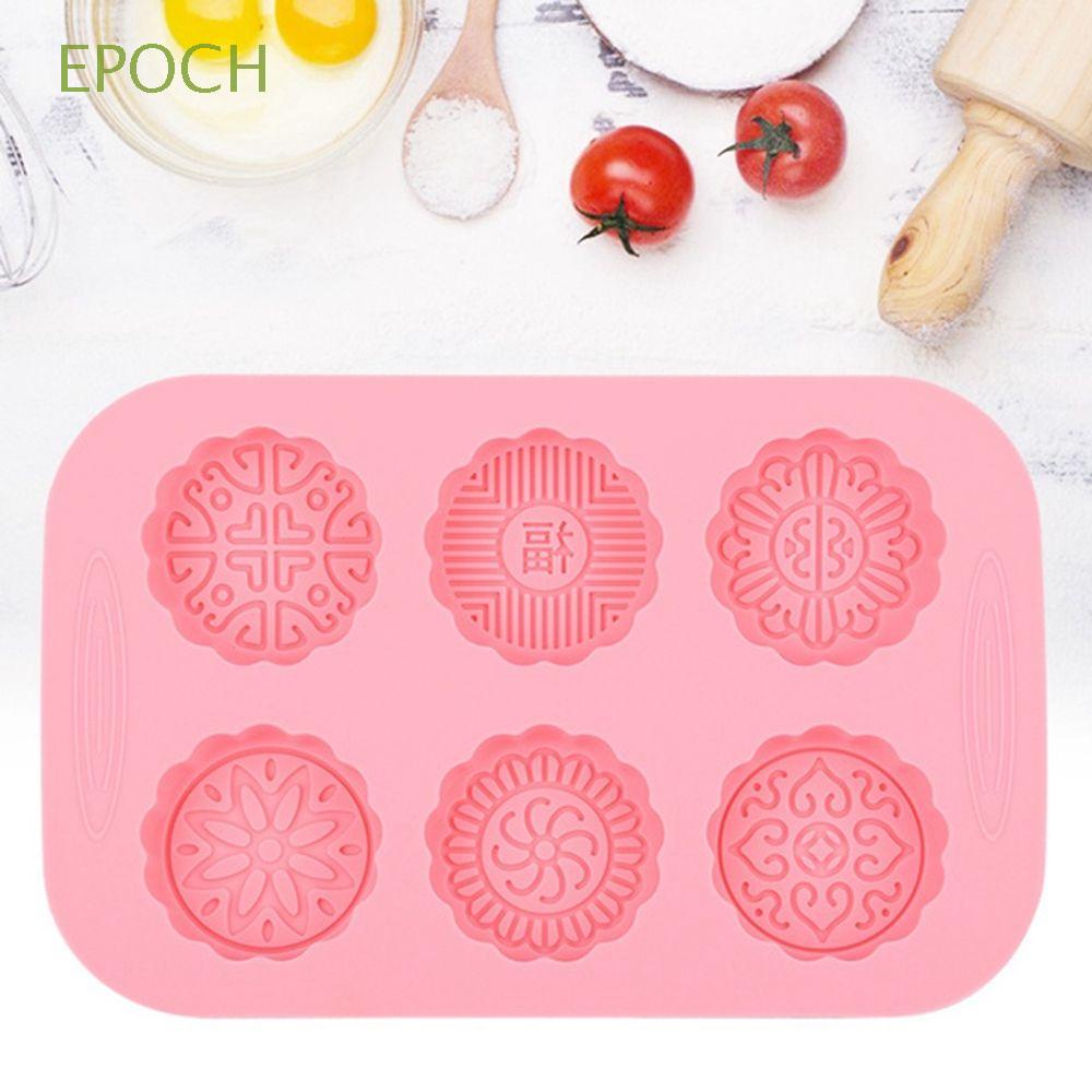 Epoch Khuôn Làm Bánh Trung Thu / Xà Phòng 6 Ngăn Hình Tròn Bằng Silicon Có Thể Tái Sử Dụng