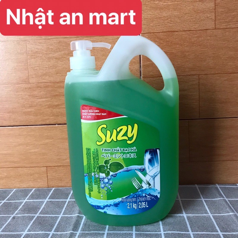 Nước rửa bát Suzy 2,1kg tinh chất bạc hà