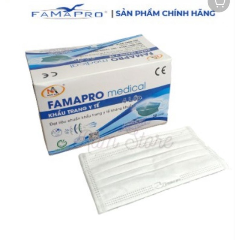 50 CÁI KHẨU TRANG Y TẾ MÀU  NAM ANH FAMAPRO