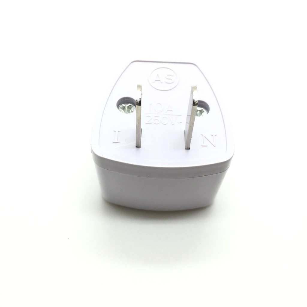 Ổ Chuyển Đổi Phích Cắm Từ 3 Chân Sang 2 Chân 220V Màu Trắng.