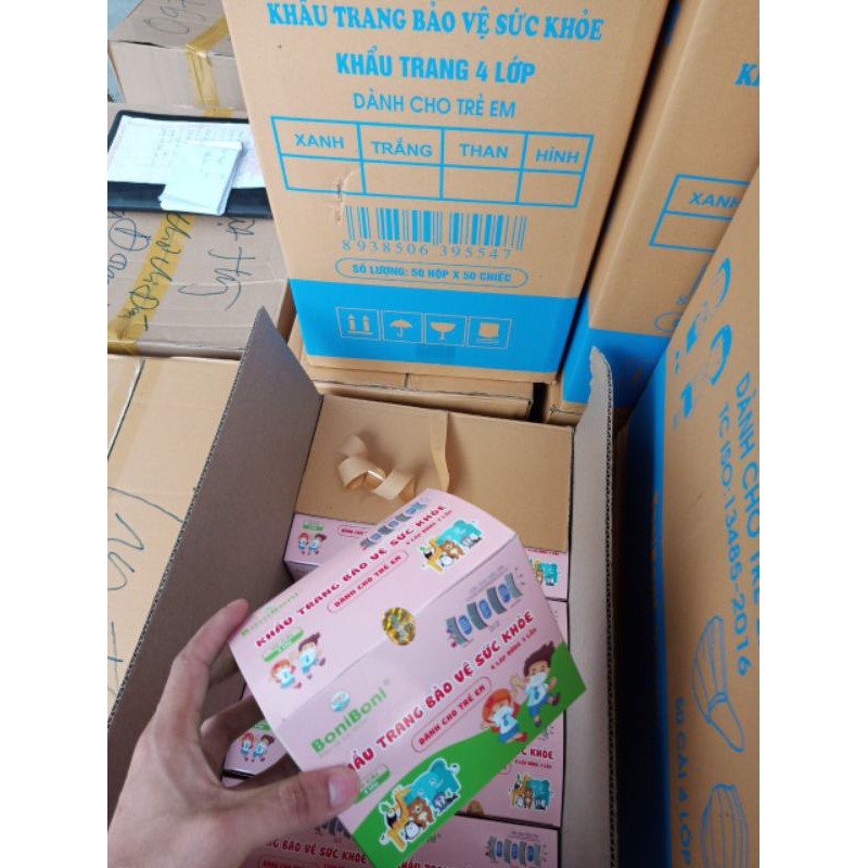 (sẵn nhiều loại) HỘP 50 KHẨU TRANG Y TẾ TRẺ EM 3 LỚP