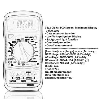 Vạn năng kế màn hình LCD Xl830L Ac/Dc