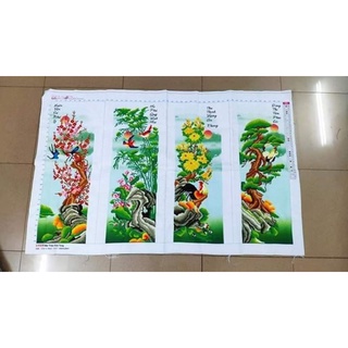 Tranh thêu tứ quý Xuân Hạ Thu đông