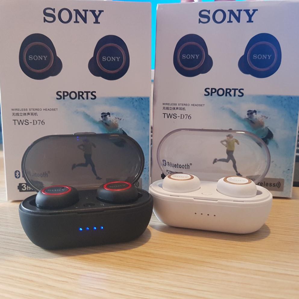 [Mã ELFLASH5 giảm 20K đơn 50K] Tai nghe Bluetooth Sony sport TWS-D76 Rất ấm Bass-treble rõ ràng bảo hành 1 đổi 1 30 ngày