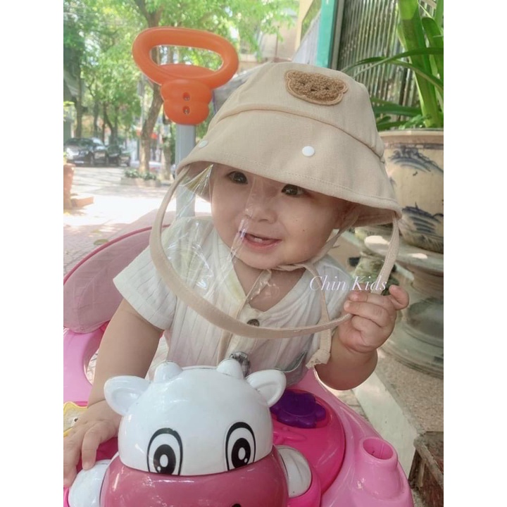 Mũ Chống Giọt Bắn Cho Bé, Nón Tai Bèo Chống Nắng Chống Dịch Hình Tai Gấu Babibu - MCGB