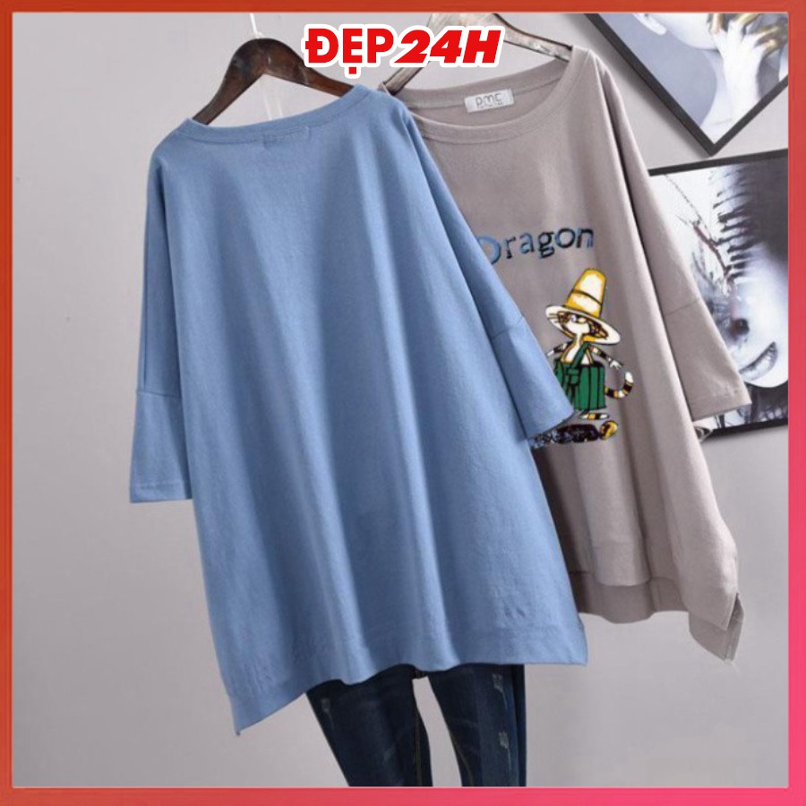 Áo thun unisex form rộng, Áo phông tay lỡ Đẹp 24 giờ, chất liệu thun cotton co giãn, in chữ That Pesky Dragon