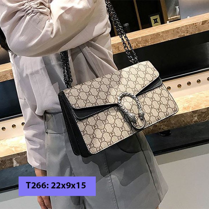 Túi xách tay đeo chéo nữ da vân gd khóa đầu rồng sang trọng phong cách hàn quốc T266