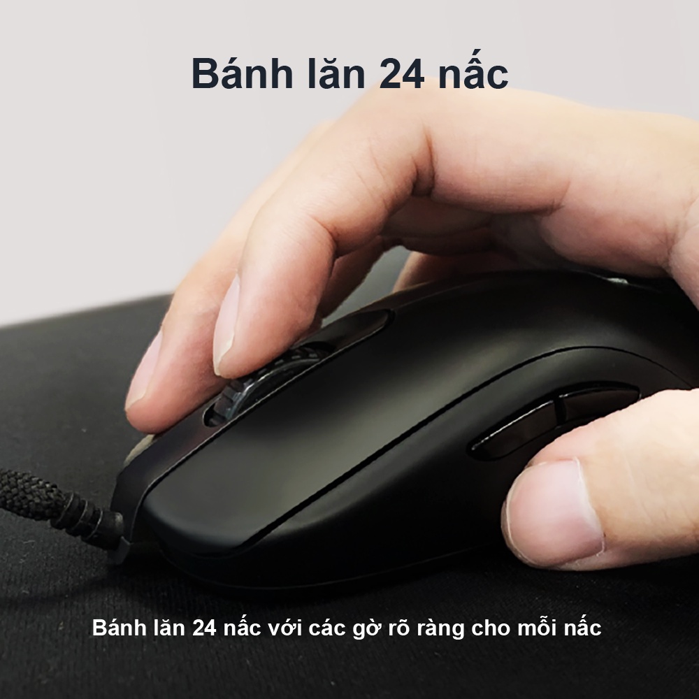 Chuột gaming Esports BenQ ZOWIE S2-C (S) cảm biến 3360 với cáp Paracord, bánh lăn 24 nấc