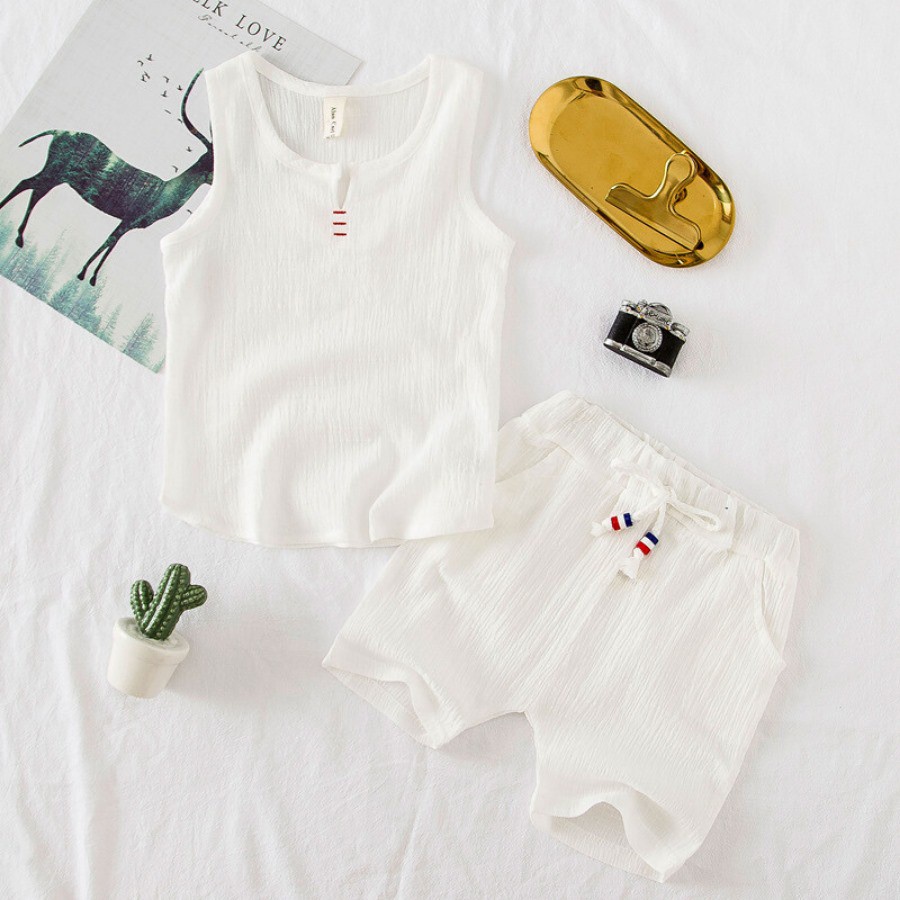 Bộ quần áo ba lỗ sát nách bé trai bé gái, chất đũi cao cấp,thoáng mát cho bé từ 6-19kg