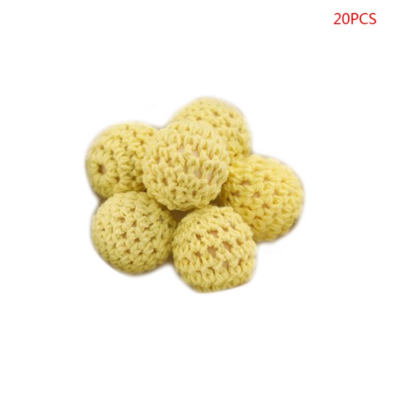 Set 20 Hạt Nhựa Tròn 20mm Làm Đồ Trang Sức Ngậm Mọc Răng Cho Bé