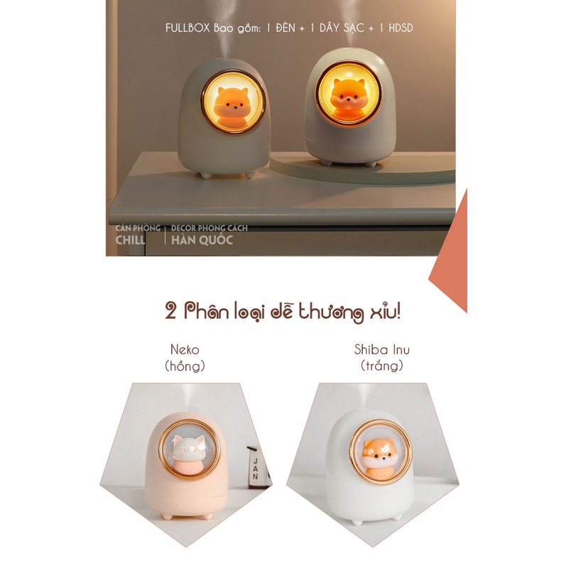 Đèn xông tinh dầu có đèn ngủ phong cách Hàn Quốc - Căn Phòng Chill