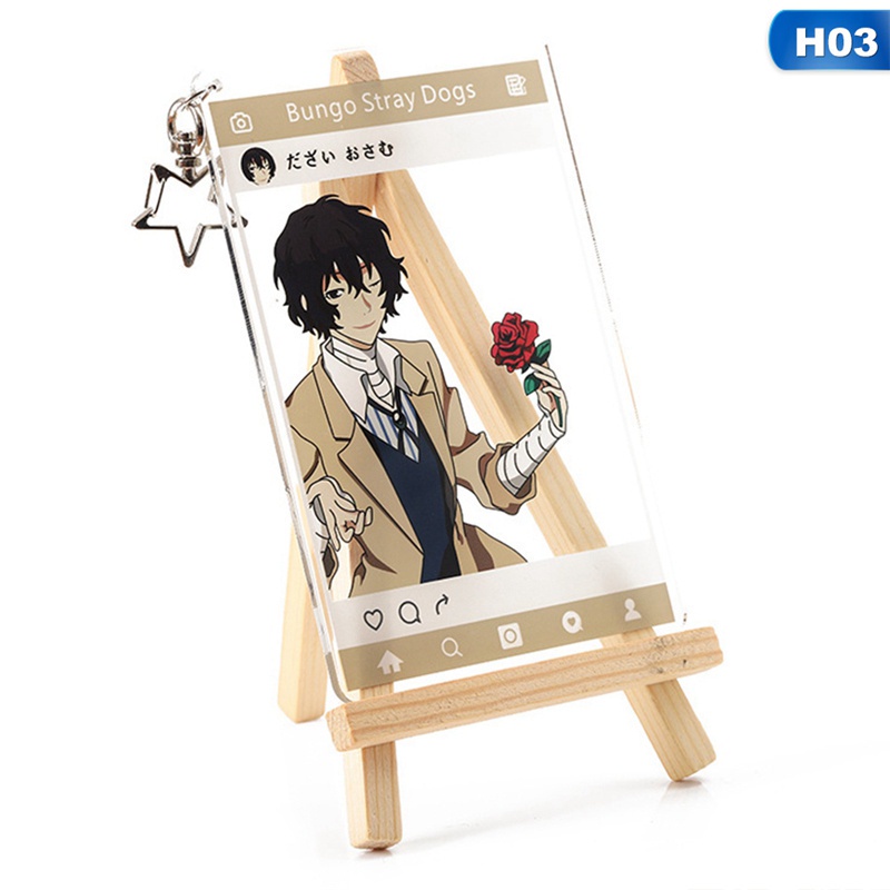 Mô hình đồ chơi nhân vật Bungou Stray Dogs Dazai Osamu mini bằng acrylic có giá đỡ để bàn trang trí hàng mới