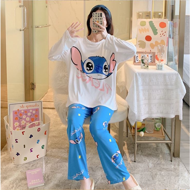 Đồ Ngủ Nữ Dài Tay Đồ Bộ Nữ Cao Cấp Thu Đông Cotton ELINA DN01 | BigBuy360 - bigbuy360.vn
