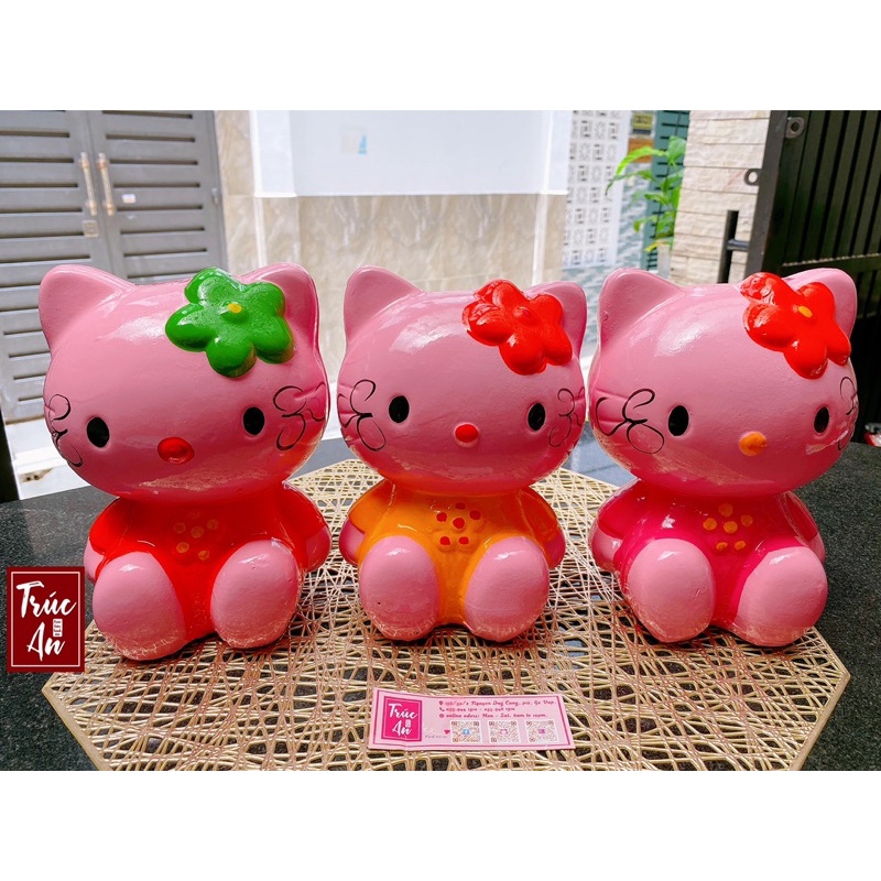 Heo đất Kitty nơ tuổi thơ (ống tiết kiệm), sơn bóng và vẽ tay sắc nét. Hàng có sẵn ship hỏa tốc HCM