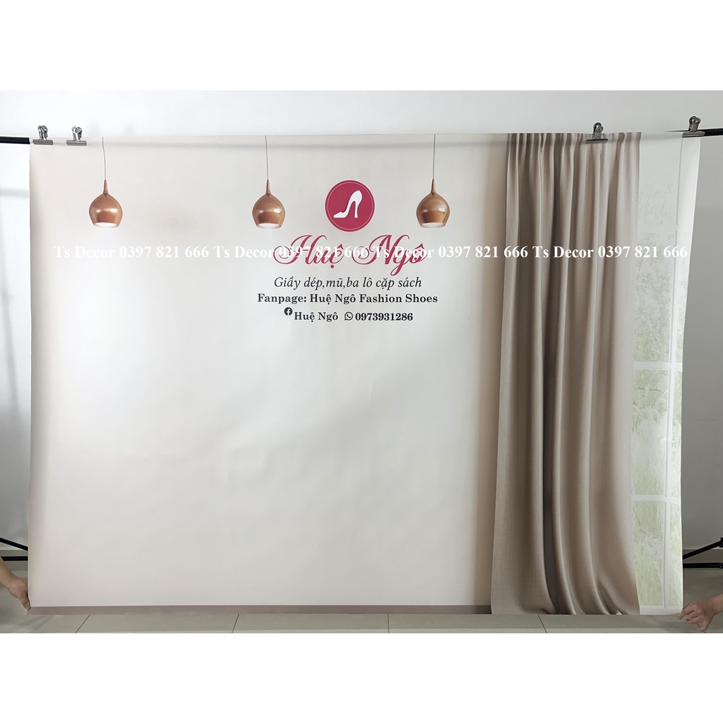 Phông Nền Livestream Chụp Ảnh 3D 5D Màu Trắng Giả Phào Chỉ Hiện Đại