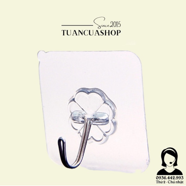 [1.000đ] Móc dán tường trong suốt siêu dính chịu lực 10kg - Móc dính cường lực treo quần áo, treo đồ đa năng  (MT01)