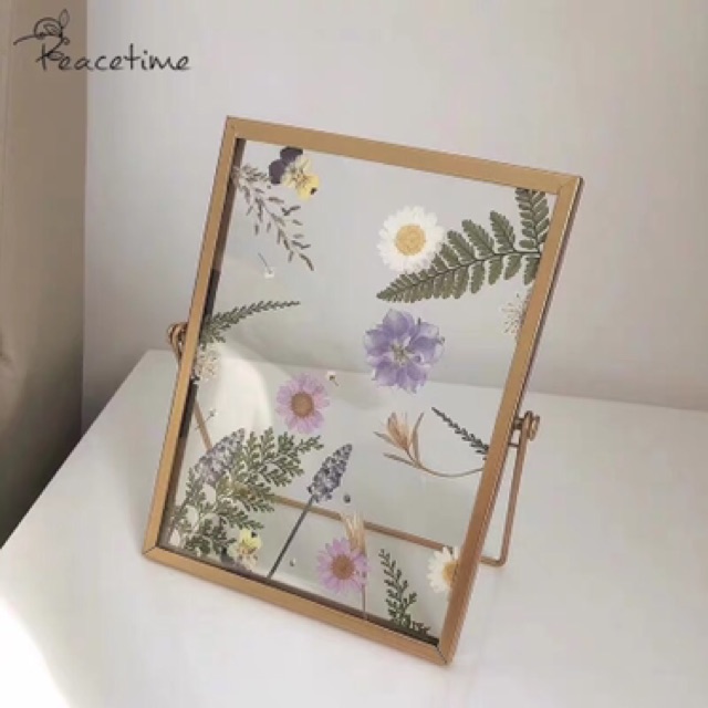 Khung ảnh ép hoa lá Handmade
