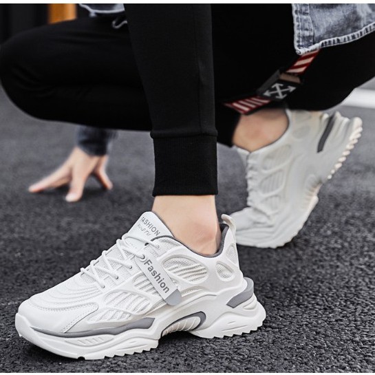 Giày sneaker nam trắng đế cao  mẫu HOT 2021 BH5