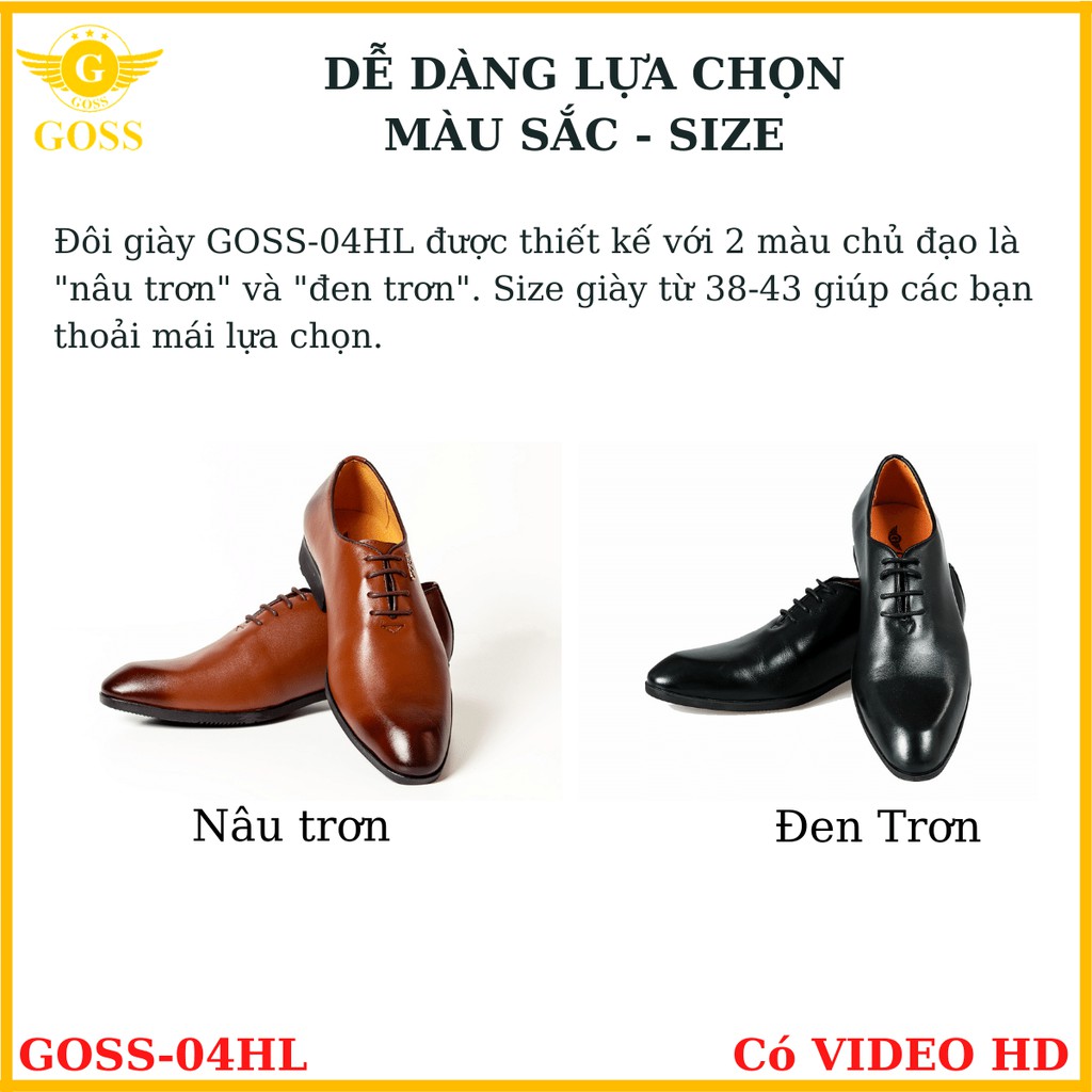 ️🏆SIÊU PHẨM️🏆 Giày Tây Nam Công Sở Da Bò Cao Cấp 04GOSS - Giày Tây Nam Dây Buộc Mũi Nhọn! | BigBuy360 - bigbuy360.vn