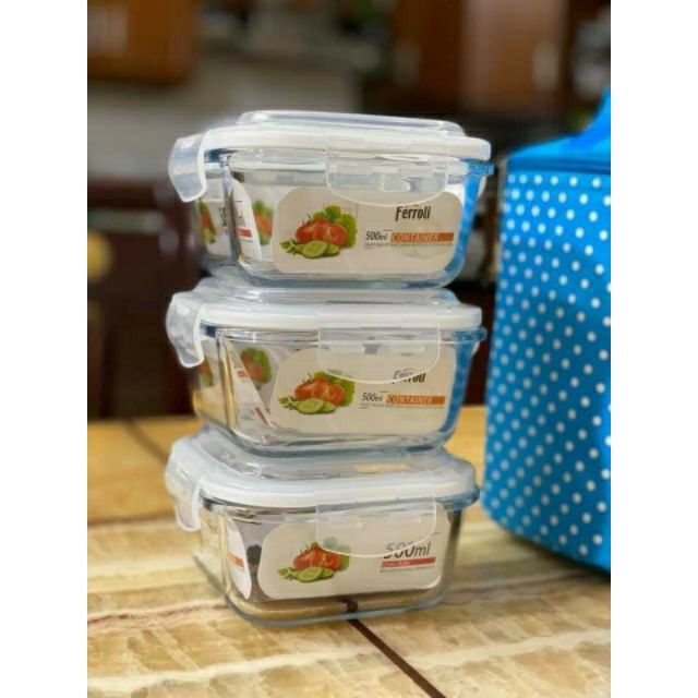 HỘP CƠM THỦY TINH 500ml không kèm túi