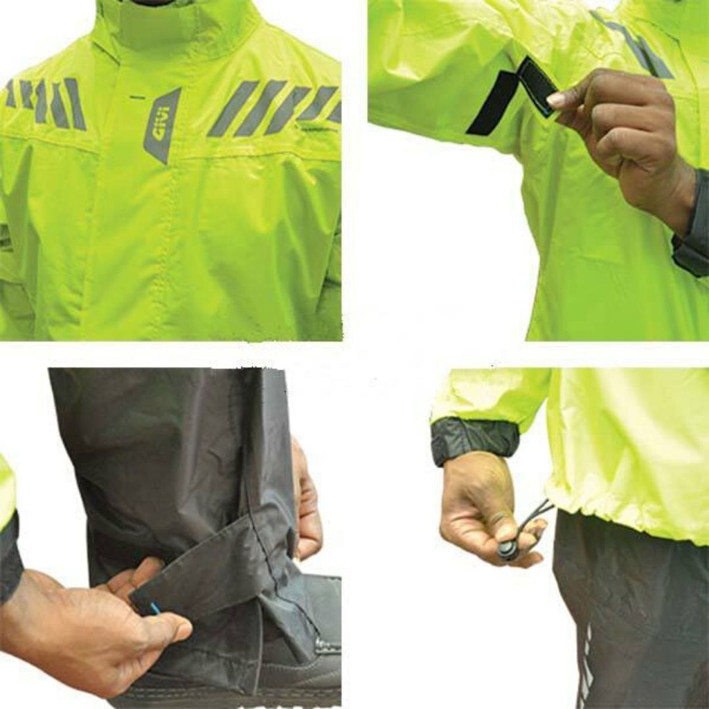 Áo Mưa Bộ Phản Quang Givi CRS02 Màu Vàng Chính Hãng Cao Cấp Chrunix