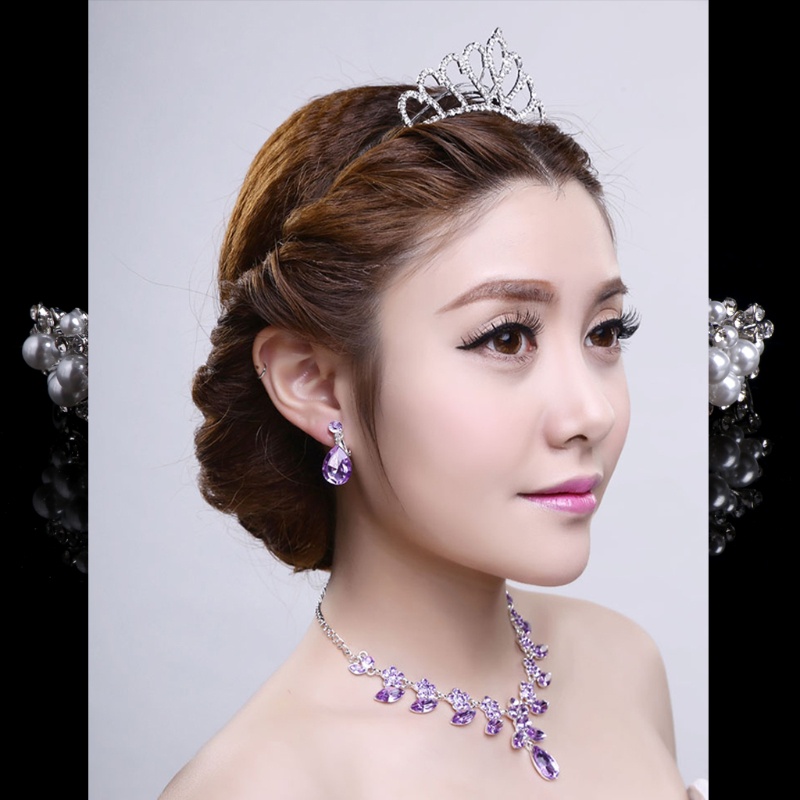 Lược Cài Tóc Hình Trái Tim Đính Đá Lấp Lánh Dành Cho Cô Dâu