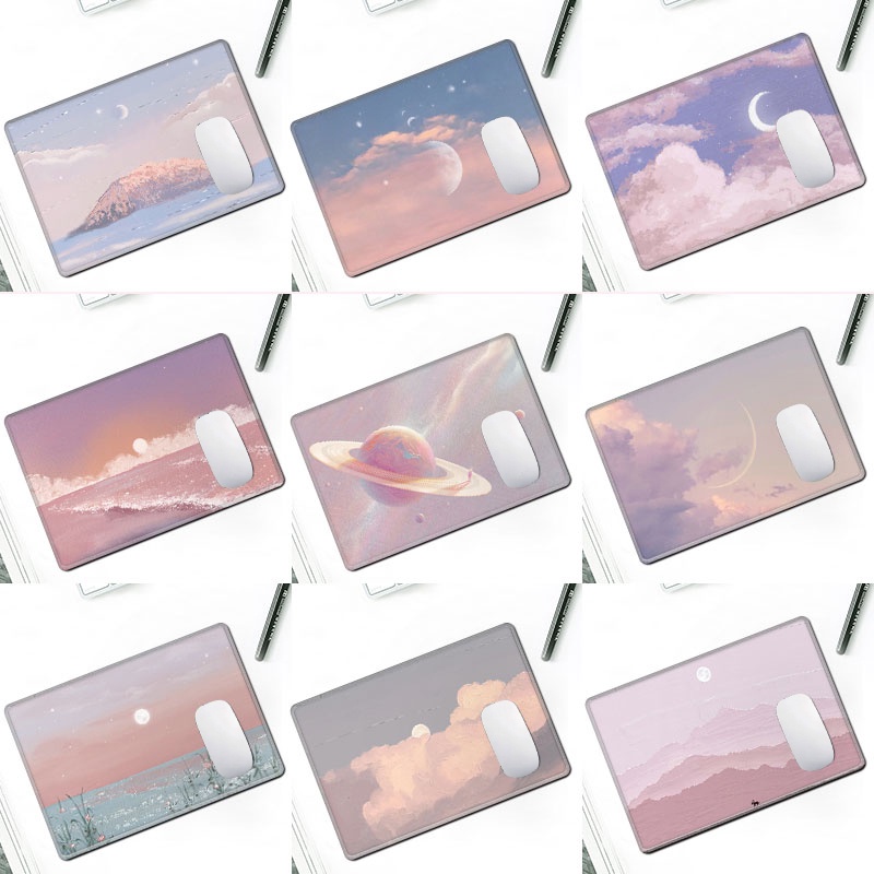 DIY Mouse Pad 37 * 25cm Màu tím Phong cảnh Tấm lót chuột cao su chống trượt Tấm làm sạch