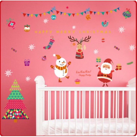 Decal dán kính/ tường Noel - Trang trí tường noel