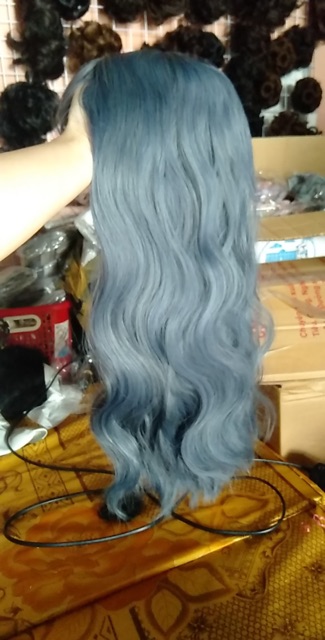 Tóc giả xù xanh❤️freeship 50k❤️ tặng lưới chùm tóc