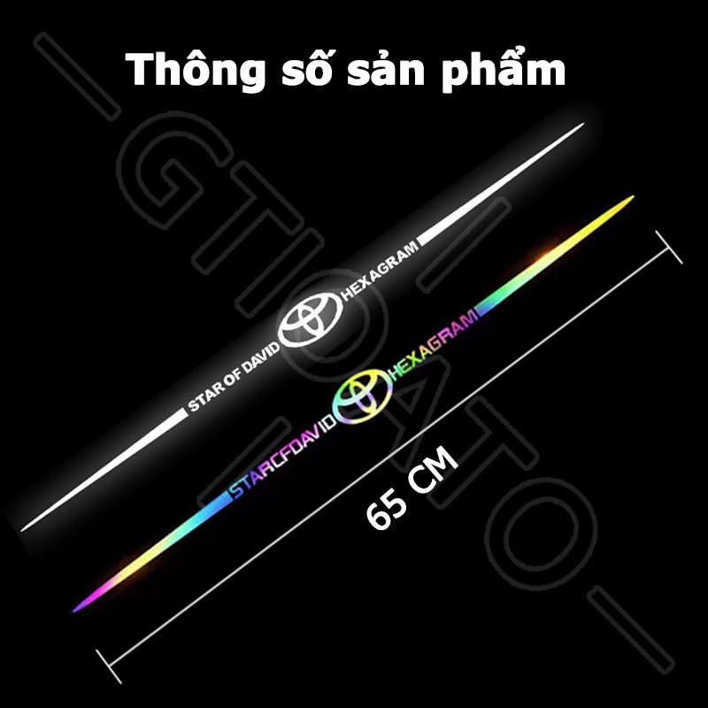 GTIOATO Decal DáN Xe HìNh DáN Xe,Thời Trang Mát MiếNg DáN Xe Bảy Màu Nhãn Dán Phản Quang Tem Logo DáN Xe DáN Xe PhảN Quang Trang Trí Ô Tô For Toyota CHR Raize Corolla Cross Rush Fortuner Yaris Innova Vios Prius C Wigo Sienta Land Cruiser 200