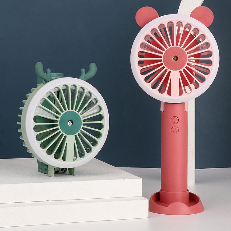 Quạt mini cầm tay Y9 Phun Sương Tự Động tặng bộ tai thay thế hình thú dễ thương pin sạc ,Có đế để bàn,đèn led | BigBuy360 - bigbuy360.vn