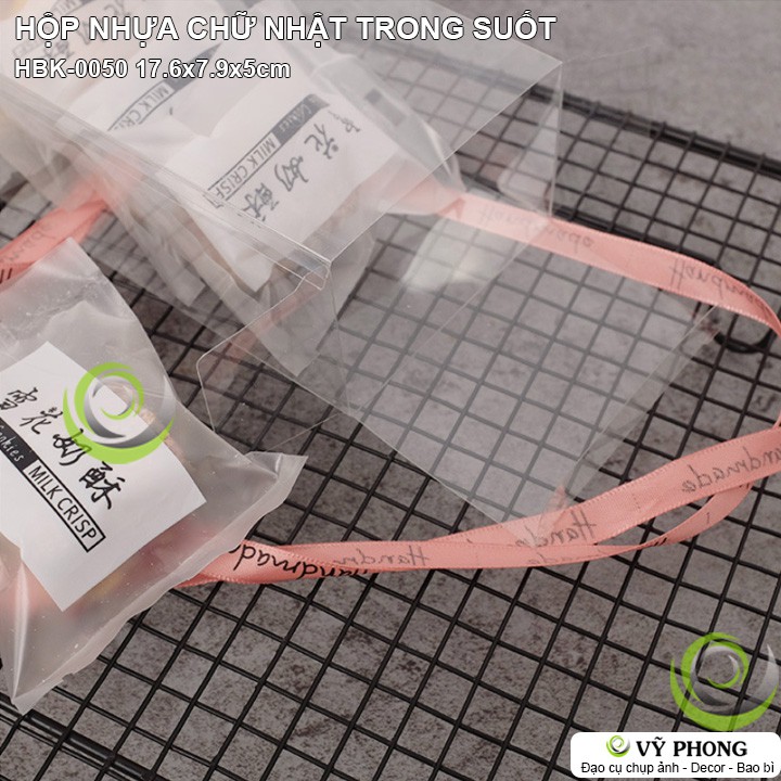 SET 10 HỘP NHỰA HÌNH CHỮ NHẬT TRONG SUỐT ĐÓNG GÓI BÁNH KẸO QUÀ TẶNG HBK-0050