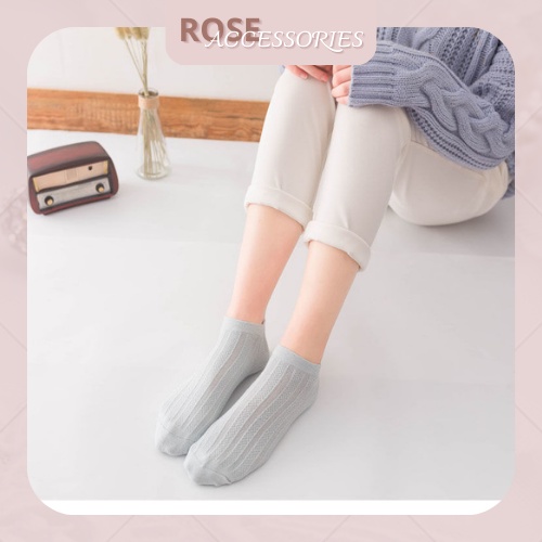 Tất nữ cổ ngắn màu trơn chất liệu mềm mại phong cách Ulzzang mã TN01